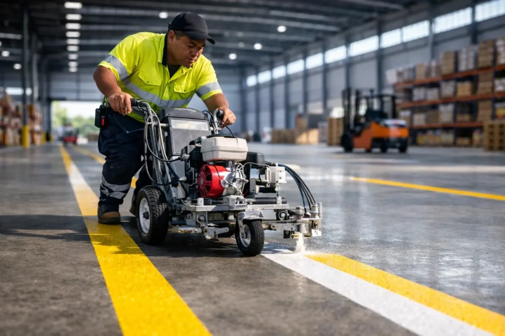 industrial line marking brisbane factory floor