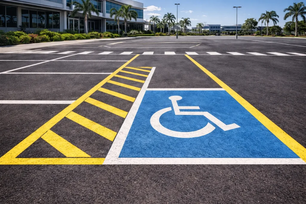 disabled bay line marking brisbane accessible parking space symbol