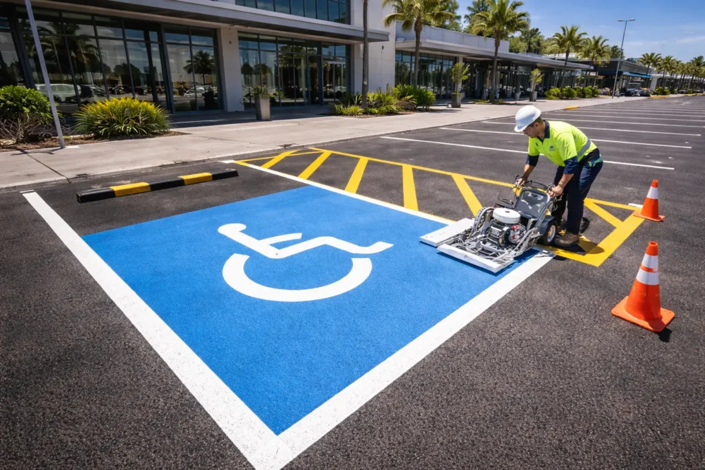 disabled parking bay marking brisbane commercial car park