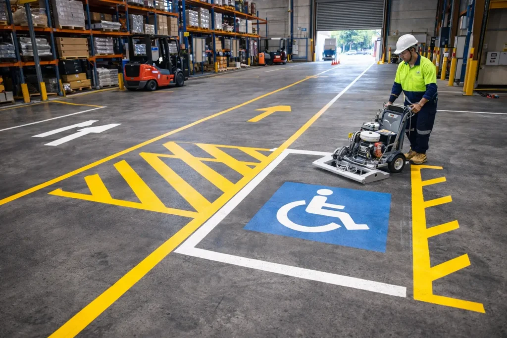 safety line marking brisbane pedestrian walkway