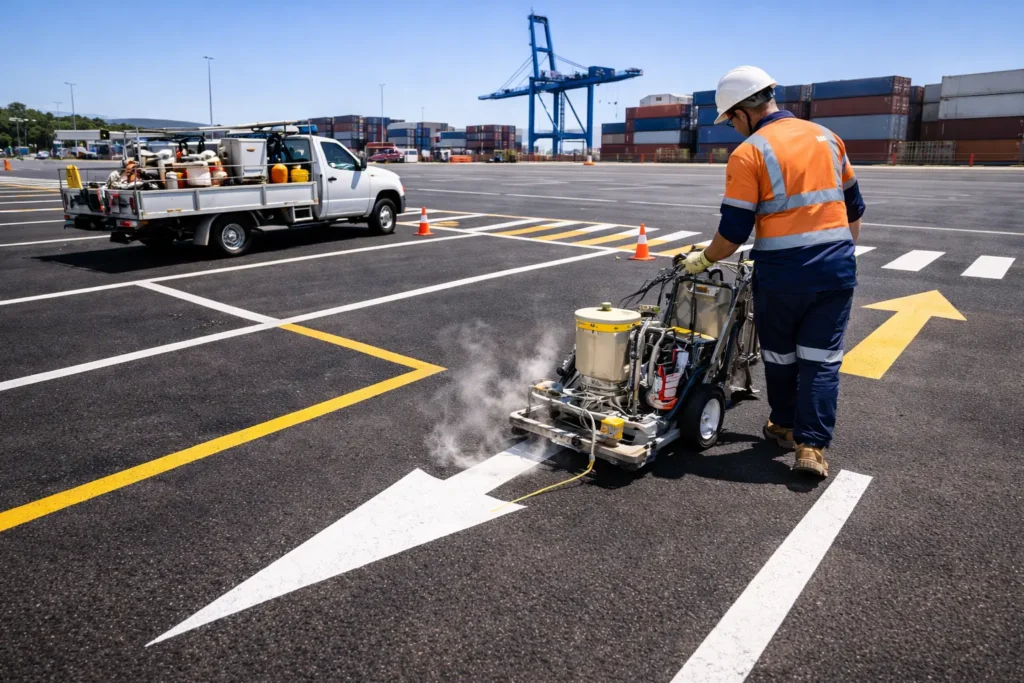 thermoplastic line marking brisbane commercial parking