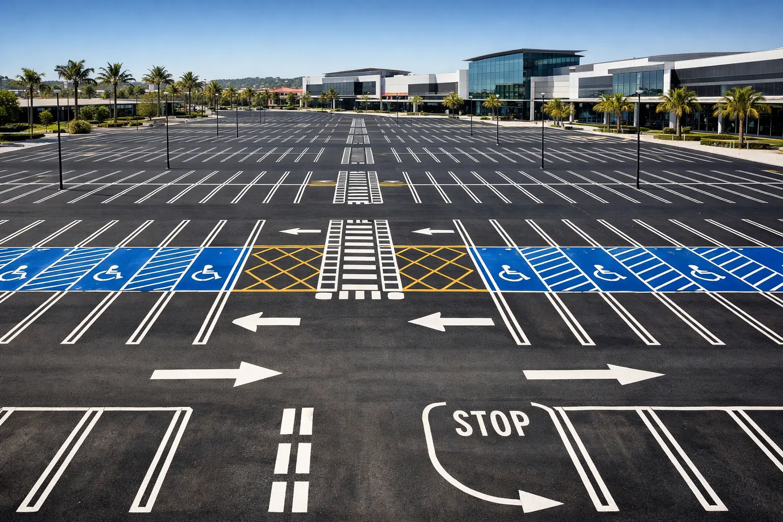 commercial line marking Brisbane car park layout